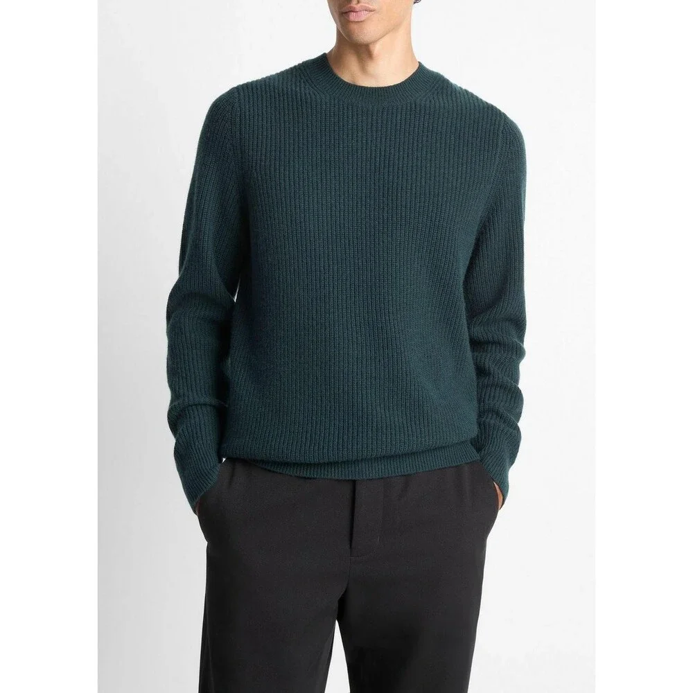 Vince Shaker Wool-Cashmere Sweater Men's Large Country Racer Pullover L/S
